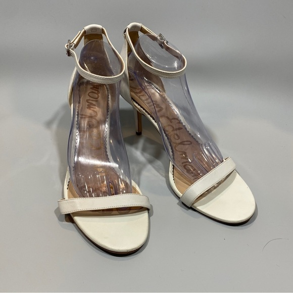 Sam Edelman Patti  Ankle Strap Open Toe White Leather Sandal Size 12 - Picture 3 of 13